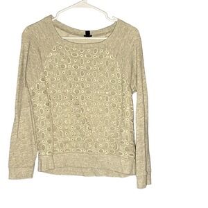 J Crew Gray Eyelet Sweatshirt Size XS